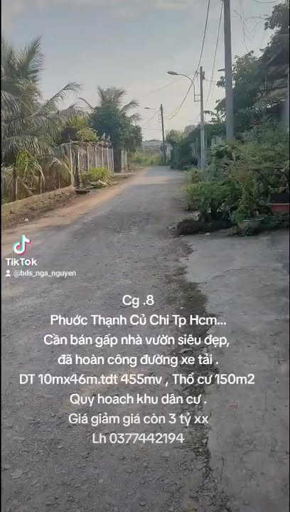 Nhà vườn Củ Chi 460m² giá 3 tỷ - Cuộc sống an yên giữa thiên nhiên!