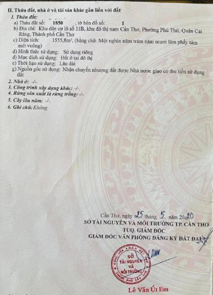 Đất thổ cư góc 3 mặt tiền đường Võ Nguyên Giáp, Cần Thơ 1.555m² - Cơ hội đầu tư tuyệt vời!