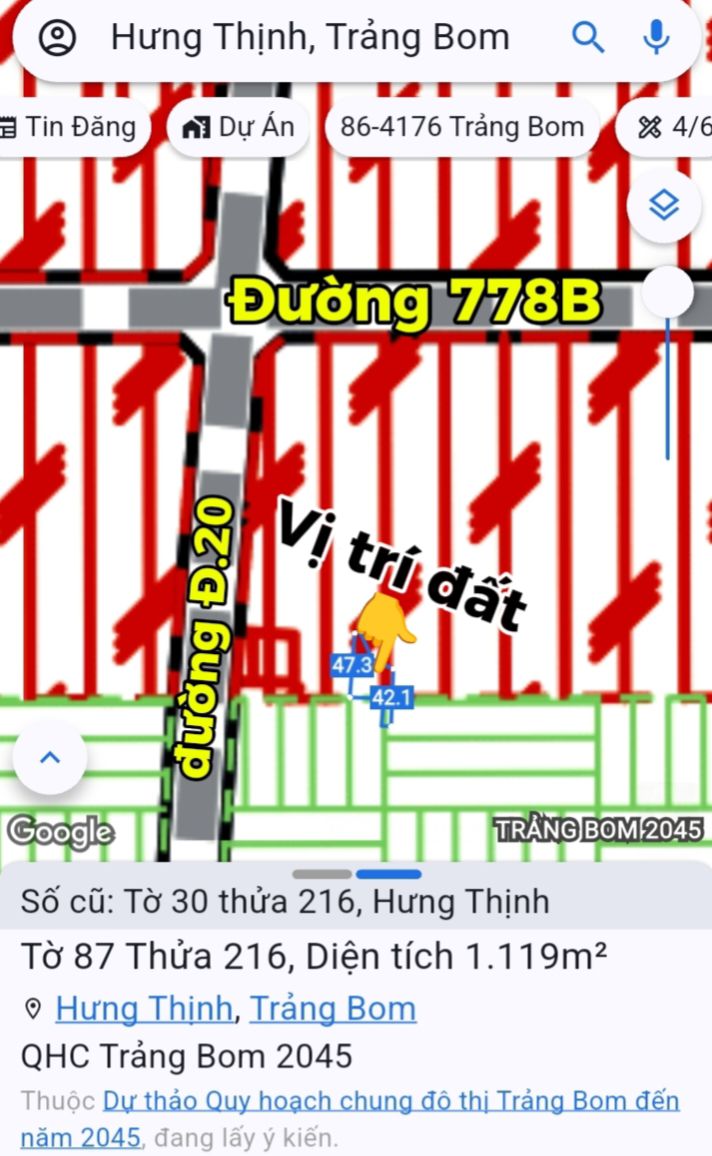 Đất nền 2 sào 7 tại xã Hưng Thịnh, Trảng Bom, Đồng Nai - Giá chỉ 2.025 tỷ!