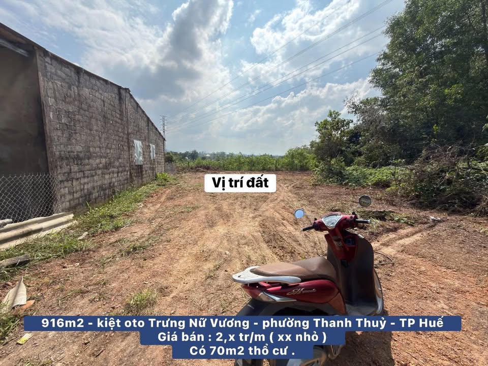 Đất nền kiệt ô tô Trưng Nữ Vương, 916m² giá chỉ 1.42 tỷ - Cơ hội đầu tư hấp dẫn!