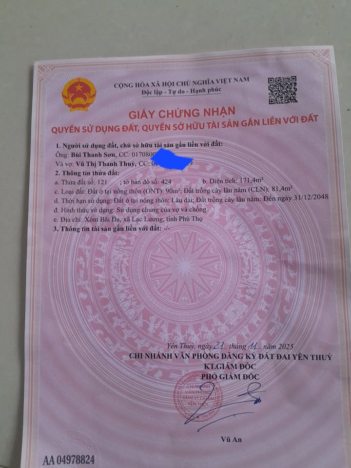 Đất nền xã Yên Trị, huyện Yên Thủy 156m² - Chính chủ bán gấp!