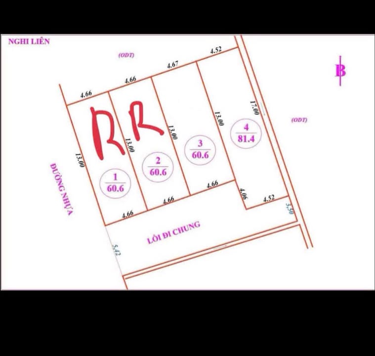 Lô đất đẹp 60.6m² tại Chung cư Sơn Hà, Nghi Liên - Bán gấp 1.67 tỷ!