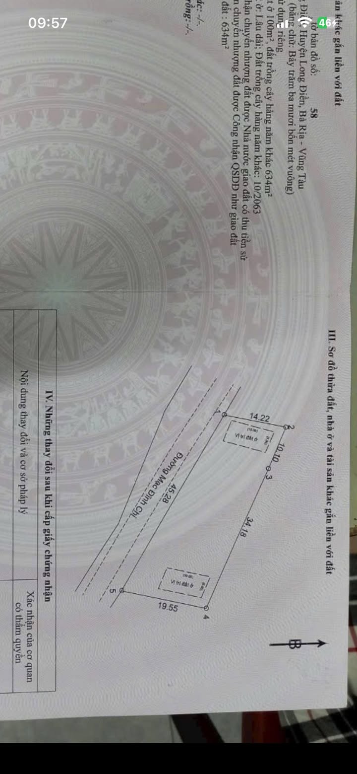 Đất thổ cư mặt tiền đường Mạc Đỉnh Chi, Long Điền 1400m² giá 2.7 tỷ - Cơ hội đầu tư tuyệt vời!