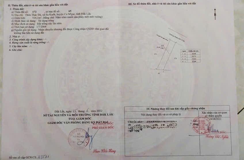 Đất nền mặt tiền liên huyện Cư M'gar Đắk Lắk 526m² giá chỉ 499 triệu - Cơ hội đầu tư hấp dẫn!