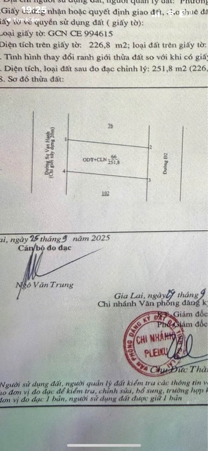 Đất thổ cư 250m² tại Phường Hội Phú - 2 mặt tiền, sẵn sàng đầu tư!