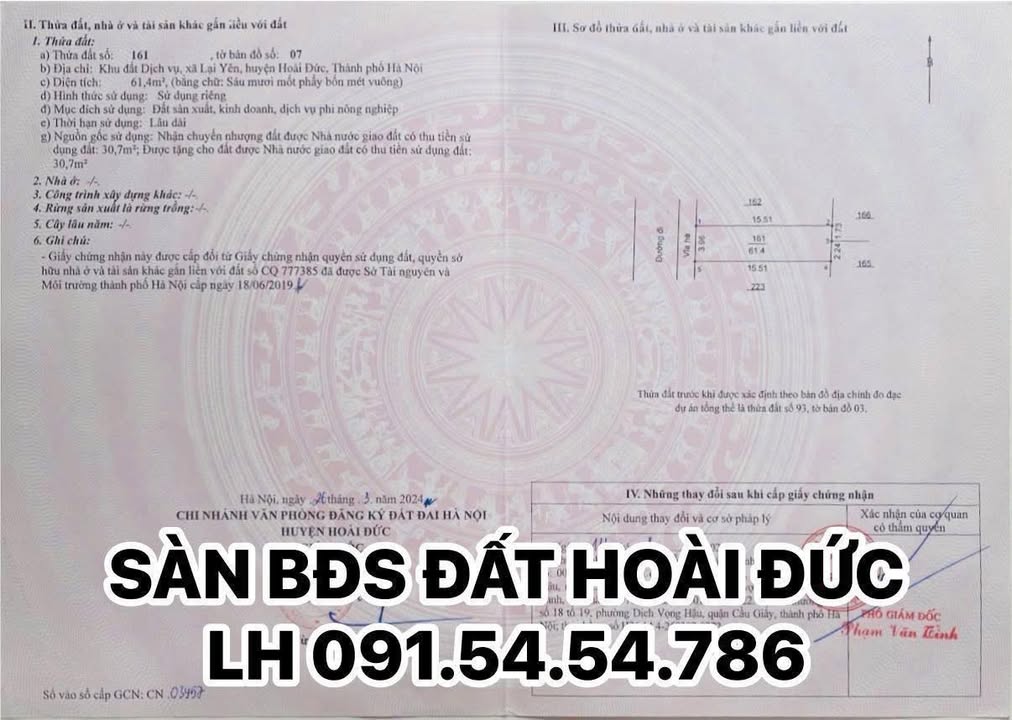 Đất dịch vụ Lại Yên, Hoài Đức 60m² giá 840 triệu - Đầu tư tiềm năng!