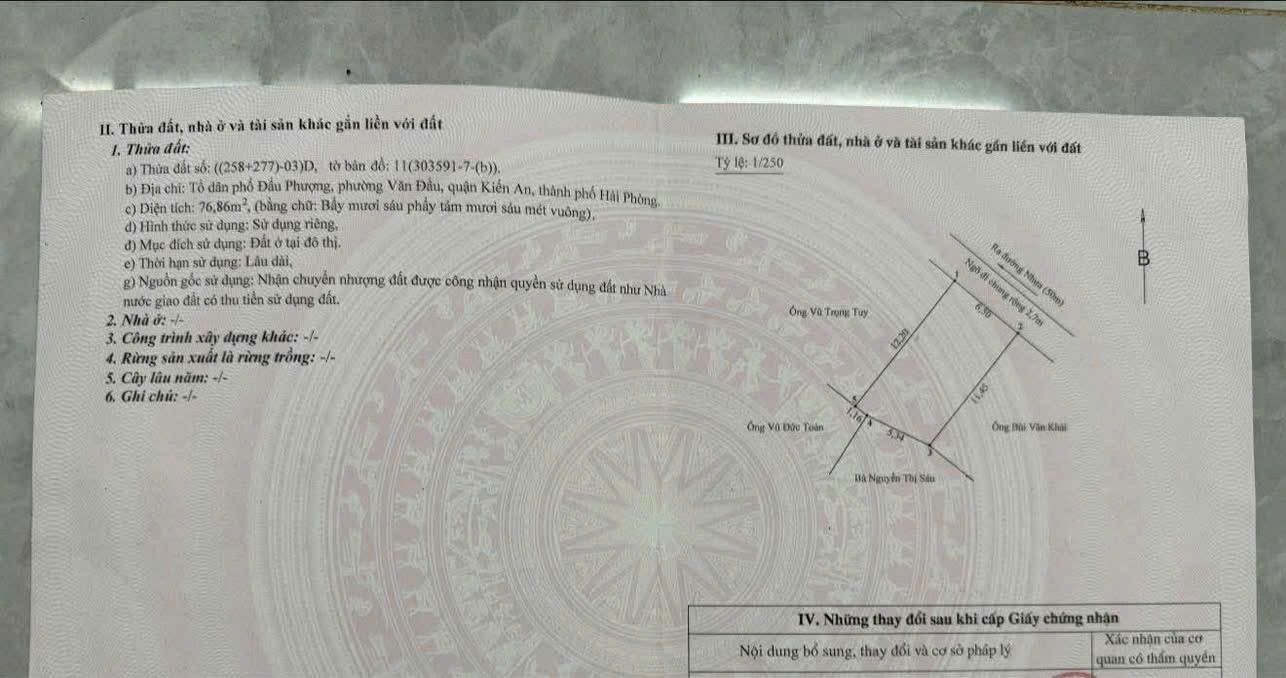 Đất nền Phường Đồng Hoà, Quận Kiến An, 76.86m² giá 2.2 tỷ - Sổ hồng chính chủ, ô tô đỗ tận nơi!