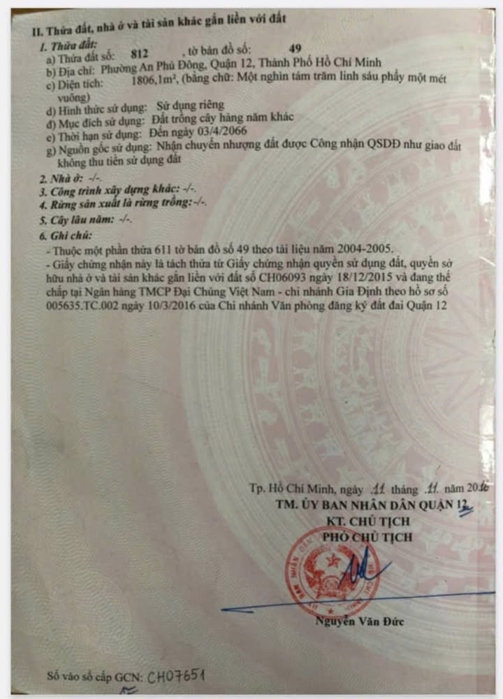 Đất mặt tiền đường Vườn Lài, Quận 12, 1806m² giá 75.852 tỷ - Cơ hội đầu tư hấp dẫn!