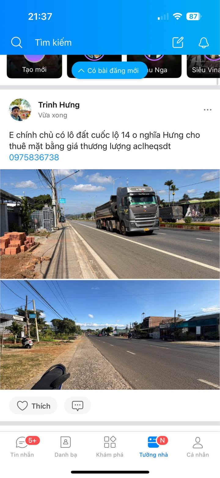 Đất cho thuê mặt bằng Quốc lộ 14, Nghĩa Hưng - Giá thỏa thuận hấp dẫn!