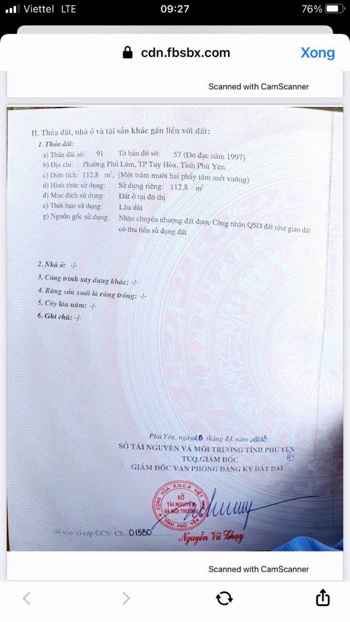 Đất thổ cư Phú Lâm, Tuy Hòa 118m² giá 1 tỷ - Đầu tư sinh lời ngay!