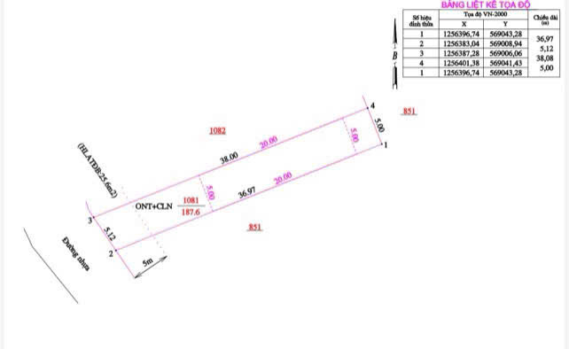 Đất thổ cư 190m² tại Ấp Suối Sâu - Giá đầu tư chỉ 500 triệu!