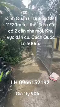 Đất thổ cư Định Quán 264m² giá 1.09 tỷ - Sẵn sàng xây dựng ngay!