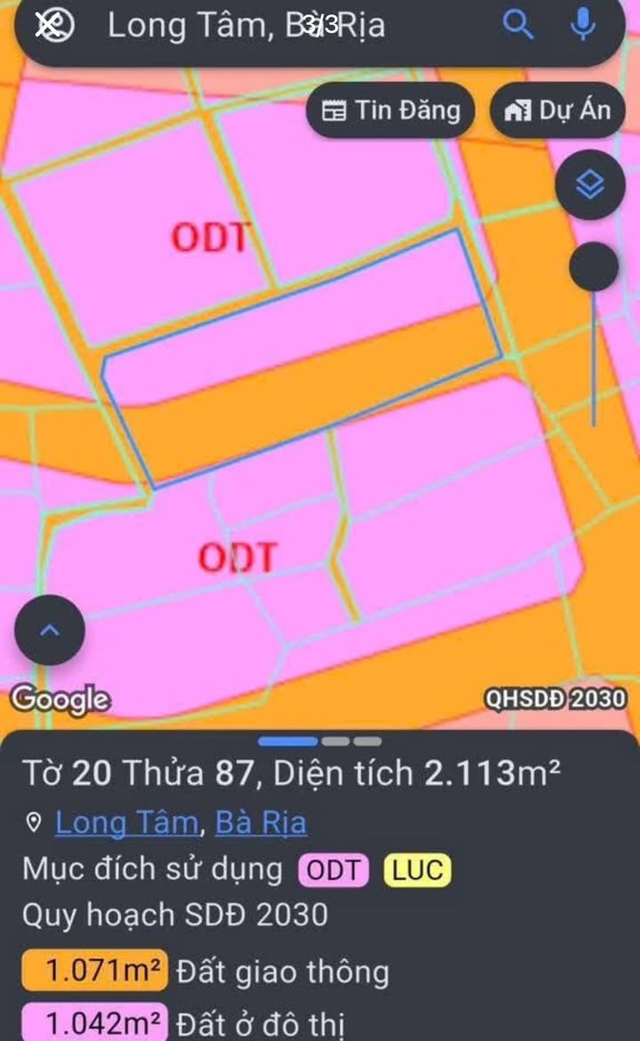 Đất nền Bà Rịa 2100m² giá 6.7 tỷ - Mặt tiền đường xe hơi tránh nhau!