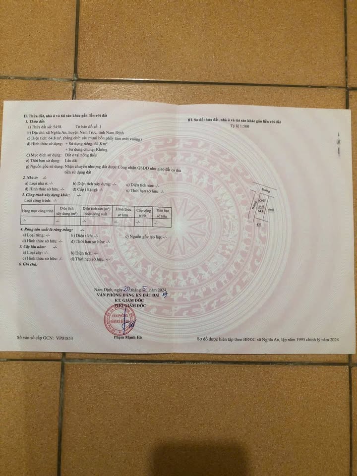 Đất nền lô góc 64m² tại Vũ Hữu Lợi, Nam Định - Giá chỉ 1.2 tỷ!