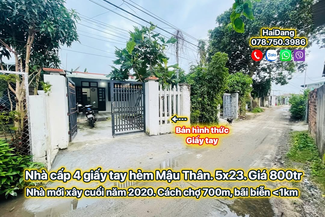 Nhà cấp 4 hẻm Mậu Thân Phường 9, Tuy Hoà 115m² giá chỉ 800 triệu - Bớt lộc cho khách thiện chí!