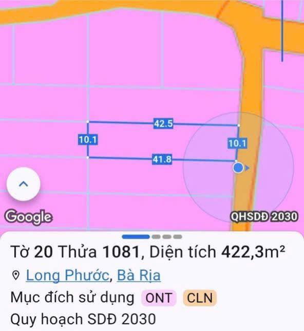 Đất Long Phước Phường Tam Long HCM 422m² giá 1.8 tỷ - Sổ hồng riêng chính chủ!