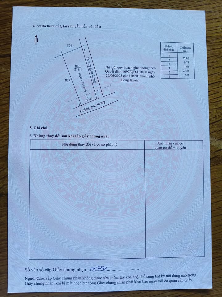 Đất thổ cư Bảo Vinh Long Khánh 125m² giá chỉ 839 triệu - Cơ hội đầu tư tuyệt vời!