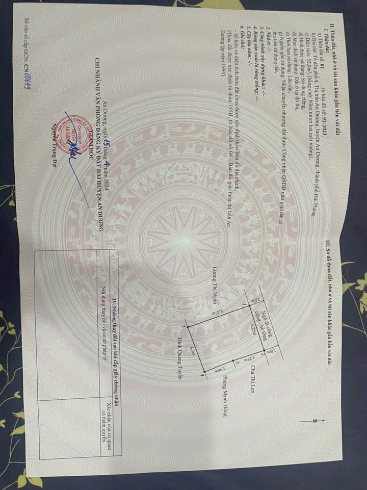 Đất tặng nhà C4 tại TDP7, An Dương, Hải Phòng, 52m² - Giá 1.6 tỷ, Đầu tư sinh lời!