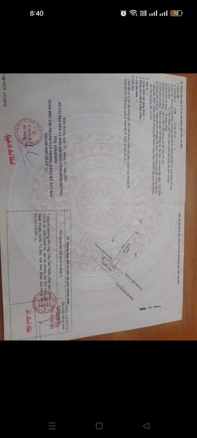 Đất thổ cư 117m² đường Nguyễn Thị Tươi, Dĩ An - Giá chỉ 2.95 tỷ!