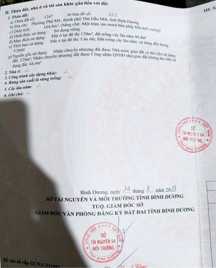 Đất thổ cư Phú Mỹ 164m² giá 2 tỷ - Sổ hồng riêng, sang tên ngay!