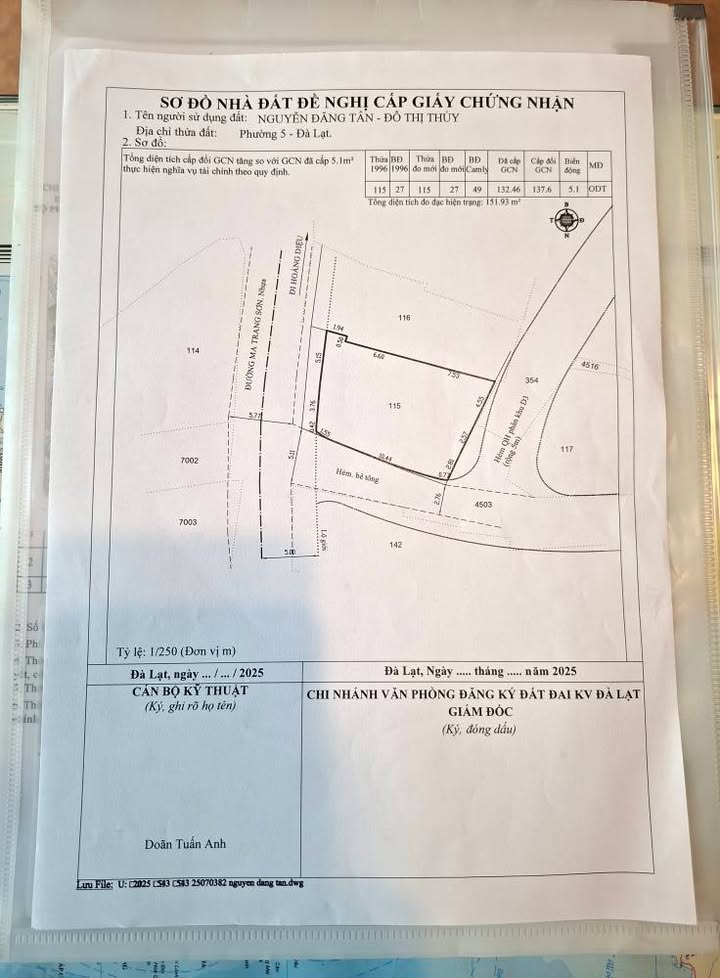 Đất nền đẹp đường Mai Trang Sơn, Đà Lạt 152m² giá 11.6 tỷ - Đầu tư sinh lời ngay!