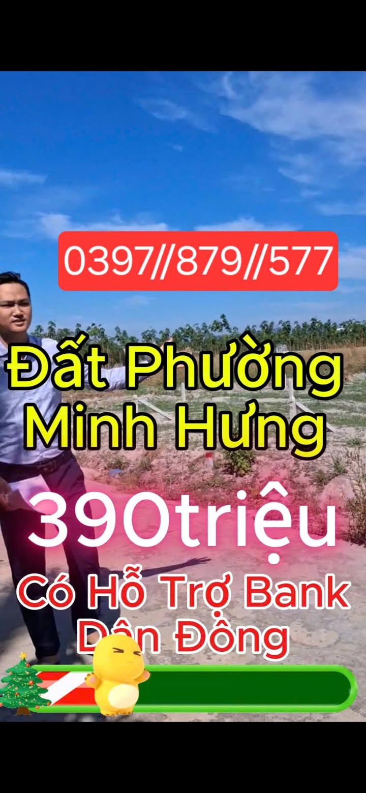 Đất nền Phường Minh Hưng, Chơn Thành 500m² giá 390 triệu - Đầu tư sinh lời ngay!