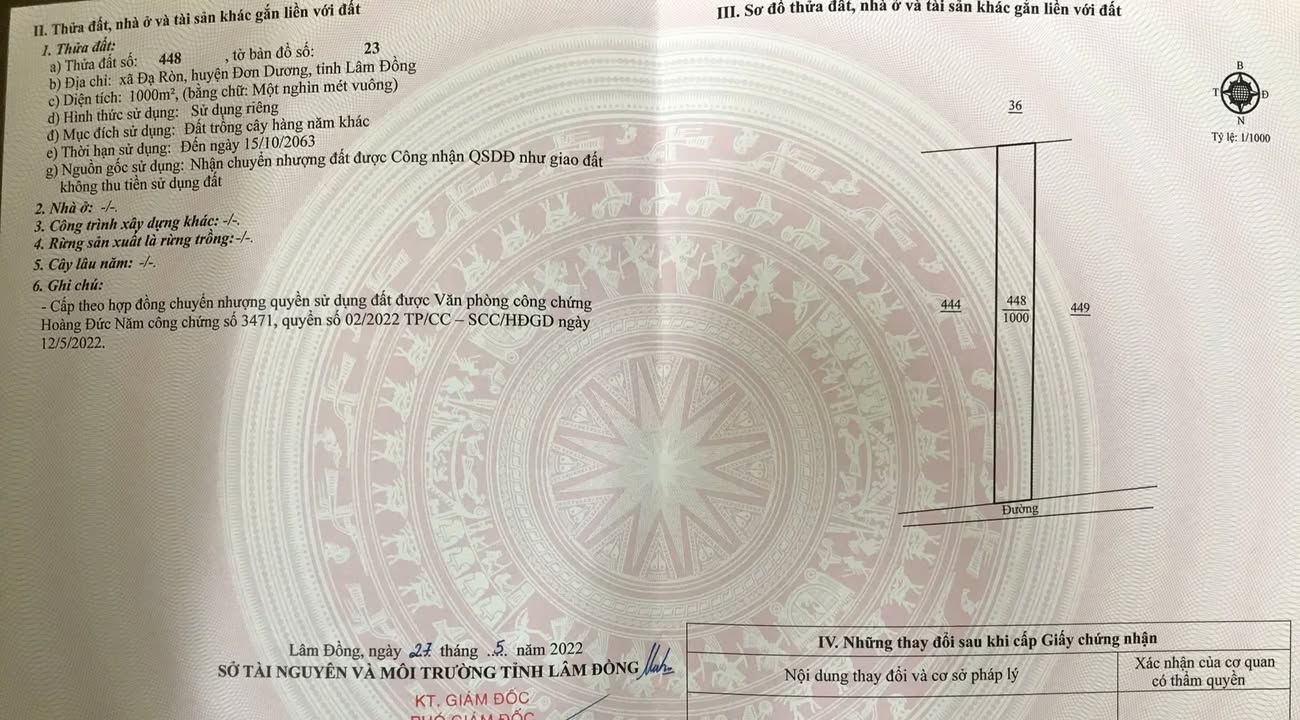 Đất mặt tiền đường Suối Thông, Đạ Ròn, 1000m² giá 2.5 tỷ - Đầu tư sinh lời ngay!