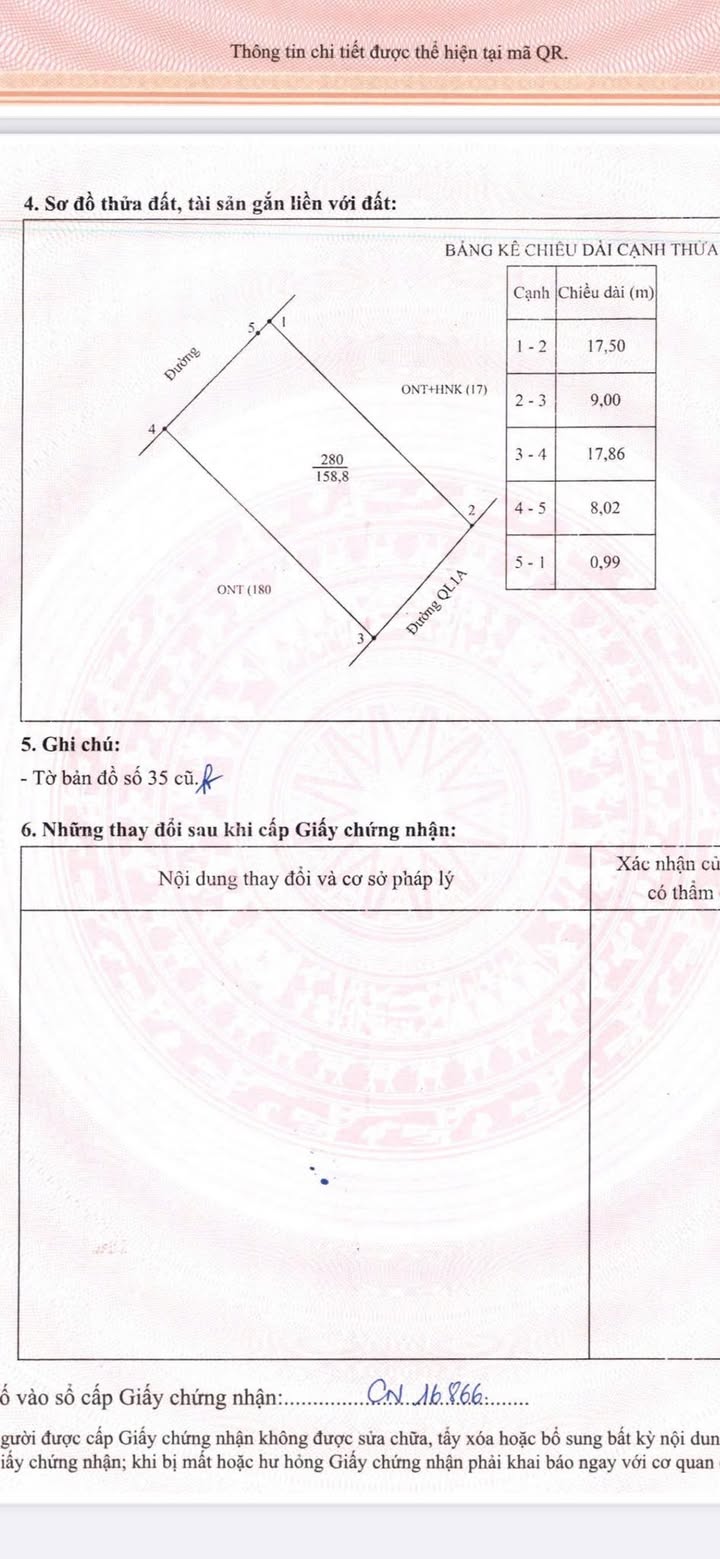 Đất nền Quốc lộ 1A Quỳnh Thạch 162m² giá 4 tỷ - Vị trí đẹp, hướng Đông tài lộc!