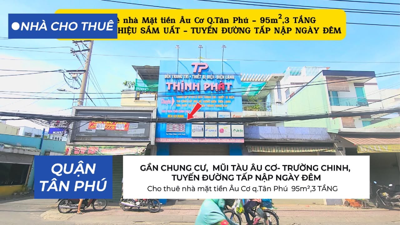 Cho thuê nhà mặt tiền Âu Cơ, Quận Tân Phú, 95m² - Kinh doanh đa ngành nghề