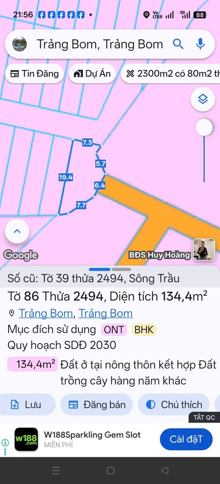 Đất nền 134m² xã Sông Trầu, Trảng Bom - Giá chỉ 500 triệu, sổ riêng chính chủ!