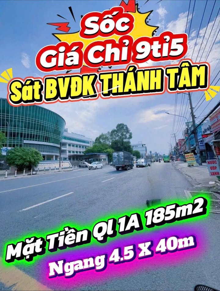 Nhà mặt tiền QL1A Tân Biên 185m² giá 9.5 tỷ - Đầu tư sinh lời ngay!