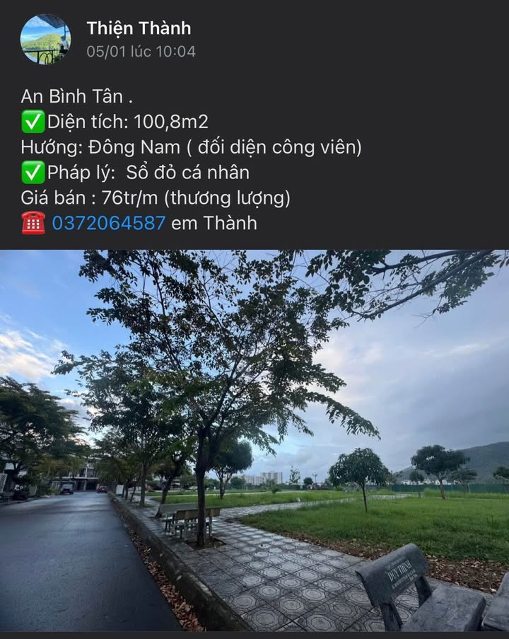 Đất nền KĐT An Bình Tân Nha Trang 108m² giá 7.6 tỷ - Sổ đỏ chính chủ!