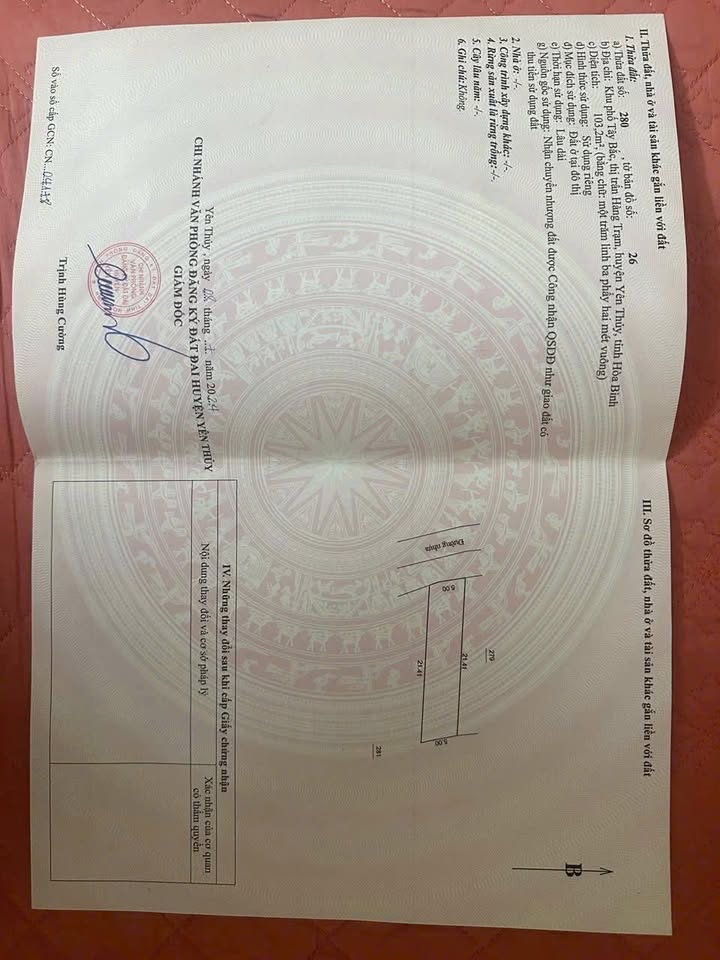 Bán lô đất đẹp tại Khu phố Tây Bắc, Lạc Thủy 107m² - Đường nhựa thông thoáng gần trung tâm