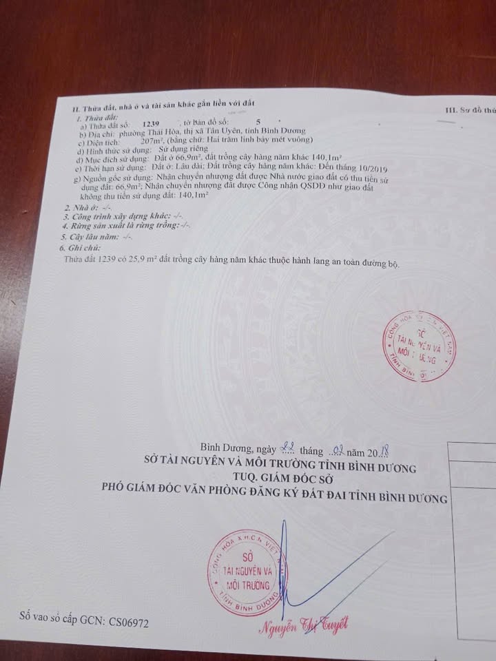 Đất nền mặt tiền Thái Hòa, Tân Uyên 218m² giá 2.1 tỷ - Đầu tư sinh lời ngay!