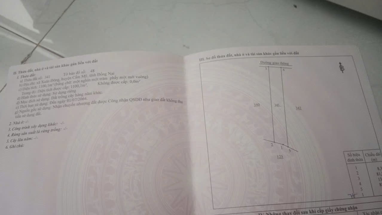 Đất nền xã Xuân Đông, huyện Cẩm Mỹ, 360m² giá 400 triệu - Cơ hội đầu tư tuyệt vời!