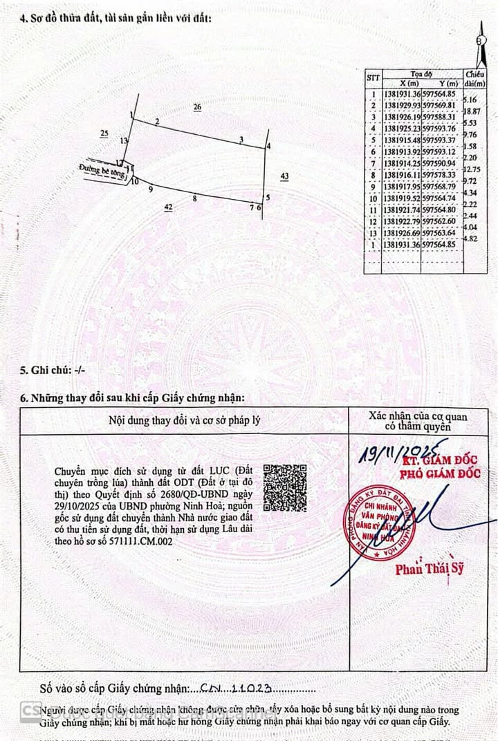 Đất thổ cư Ninh Hoà 385m² giá chỉ 1.155 tỷ - Vị trí an ninh, giao thông thuận lợi!