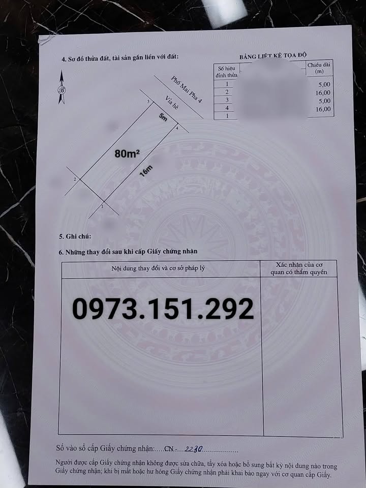 Đất nền khu TĐC Mai Pha A 80m² giá 3.3 tỷ - Hướng Đông Bắc, gần hồ điều hòa!