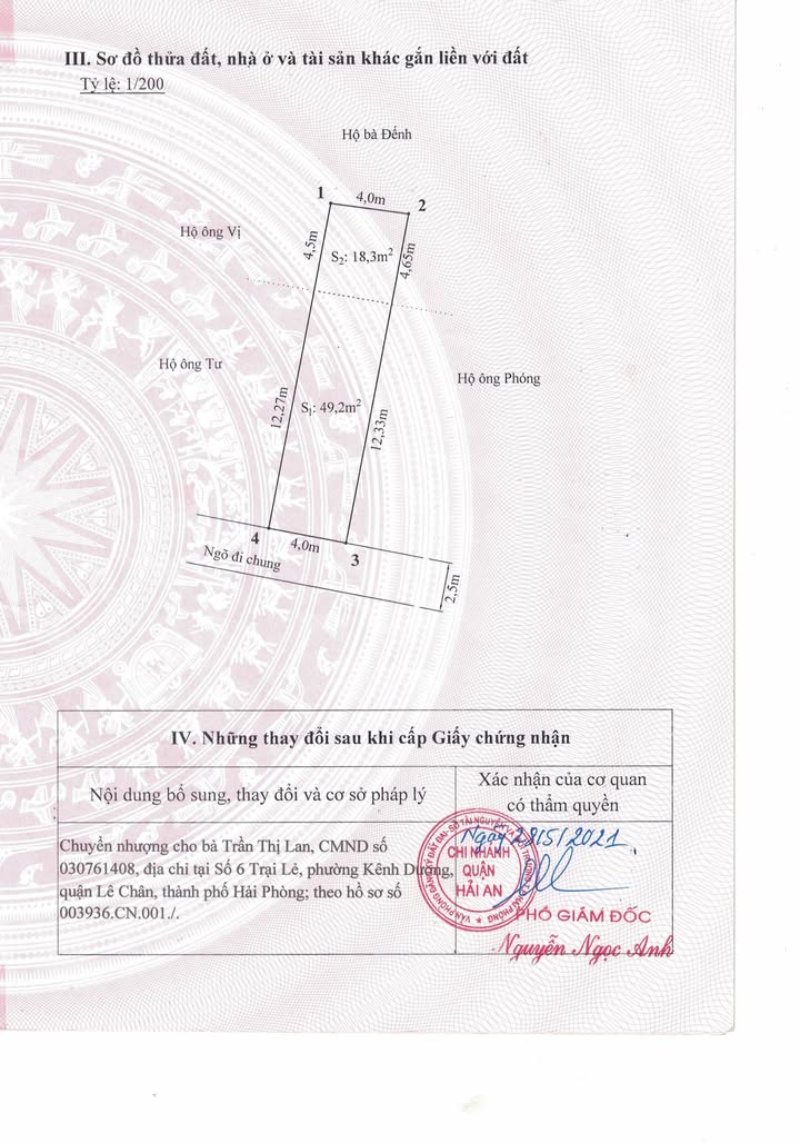 Đất nền chính chủ tại ngõ 216 Cát Linh, Hải An, 67.5m² giá 1.7 tỷ - Thương lượng thoải mái!