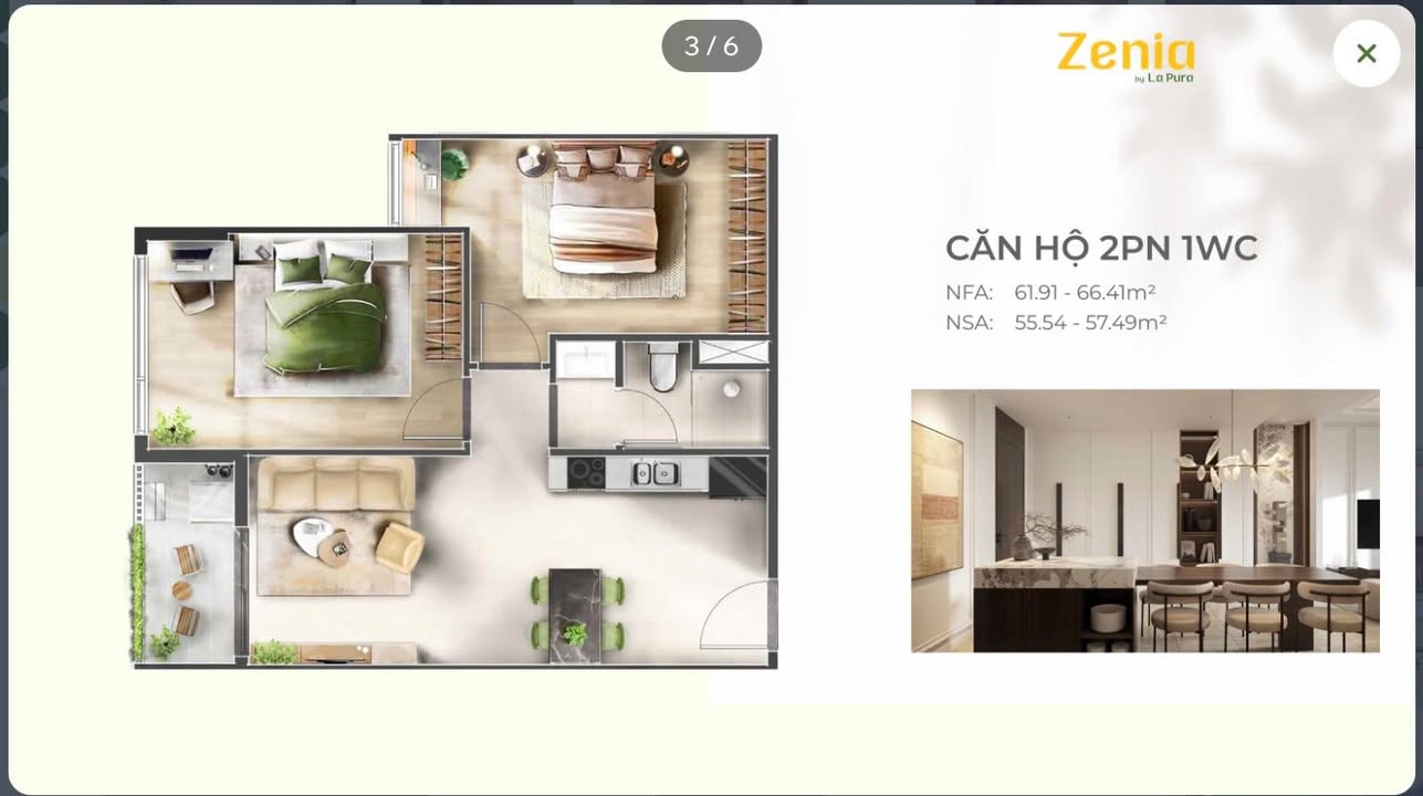 Căn hộ LA PURA Bình Hòa 58m² giá 2.8 tỷ - Bàn giao nội thất cao cấp!