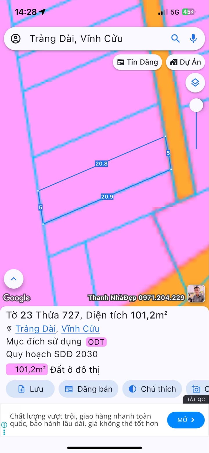 Đất thổ cư 100% Trảng Dài Biên Hòa 100m² giá 2.35 tỷ - Đầu tư sinh lời ngay!