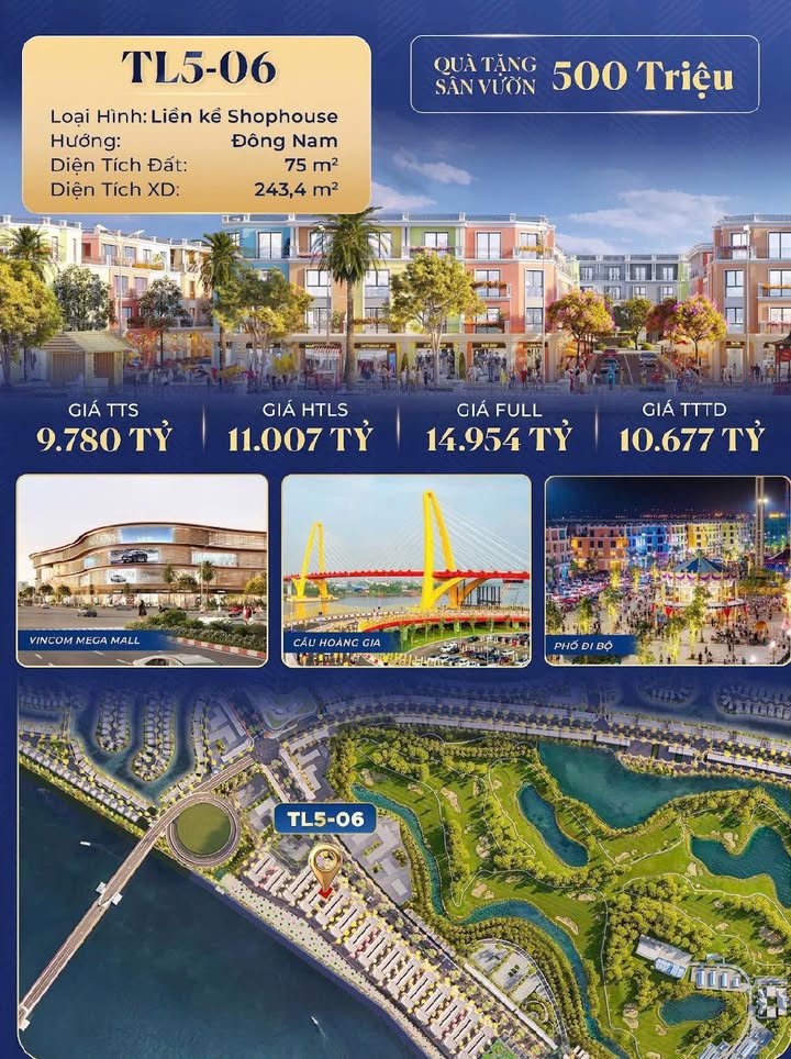 Townhouse Vinhomes Royal Island Hải Phòng 75m² giá 3.3 tỷ - Đầu tư sinh lời cao!