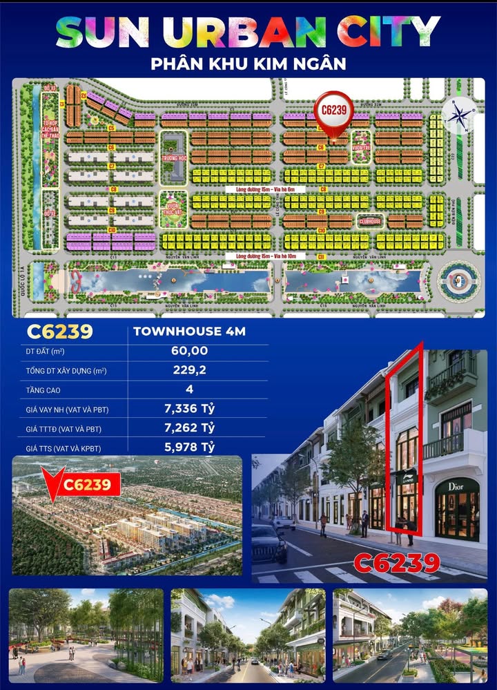Townhouse 4m mặt tiền tại SUN URBAN CITY, Ninh Bình 60m² giá 5.978 tỷ - Sẵn sàng vào ở!