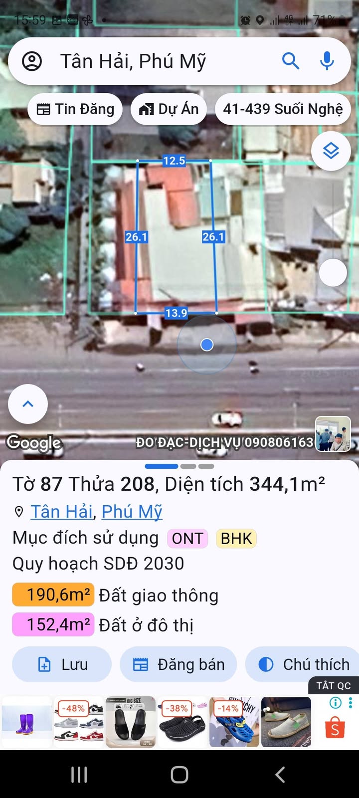 Đất nền Phú Mỹ 3900m² giá 60 tỷ - Mặt tiền QL51, đầu tư sinh lời ổn định!
