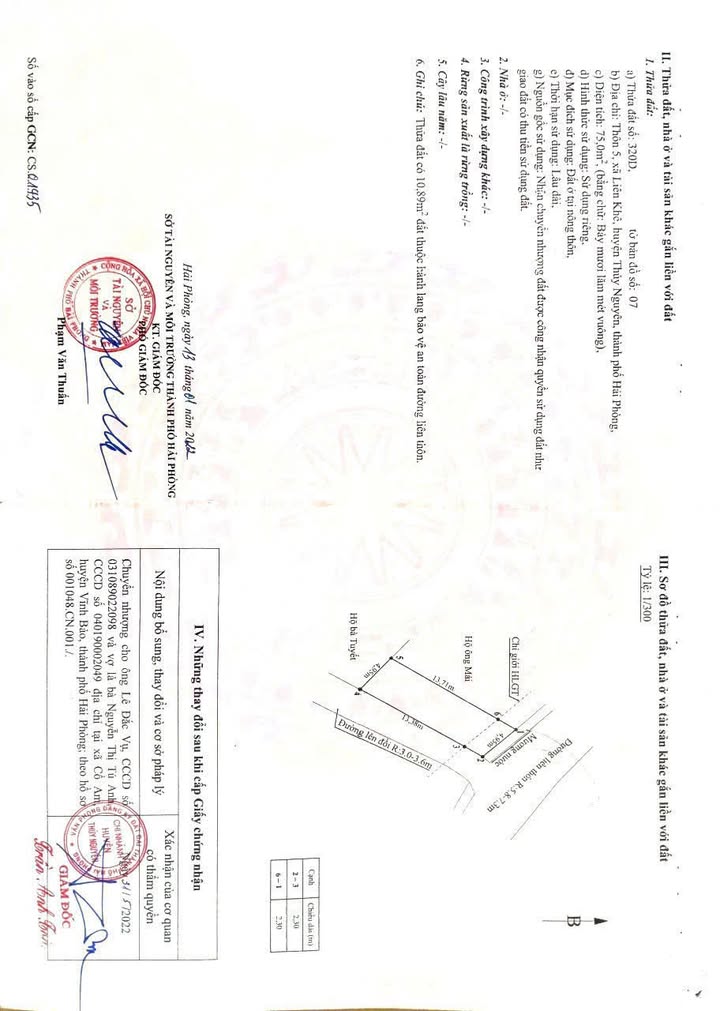 Đất thổ cư thôn 5 Lưu Kiếm 75m² giá chỉ 1 tỷ - Vị trí đẹp, đầu tư sinh lời!