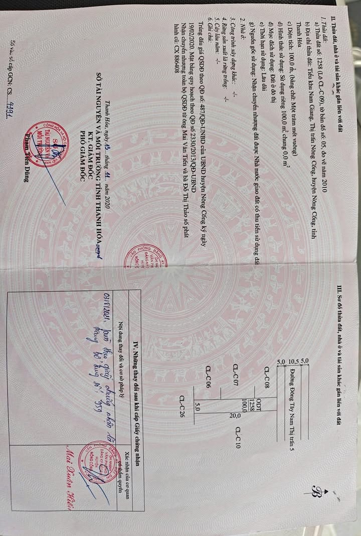 Đất nền xã Nông Cống 100m² giá chỉ 1.5 tỷ - Đối diện trường mầm non Hoa Mai!