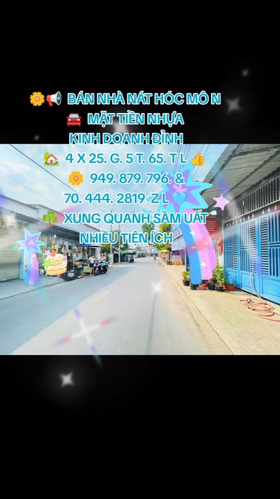 Nhà mặt tiền nhựa Hóc Môn 100m² giá 5.65 tỷ - Đầu tư kinh doanh sinh lời!