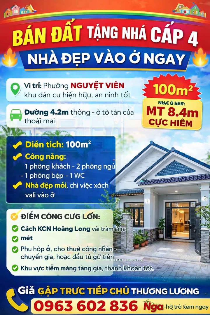 Đất Phường Hoằng Quang 100m² giá thỏa thuận - Nhà cấp 4 vào ở ngay!
