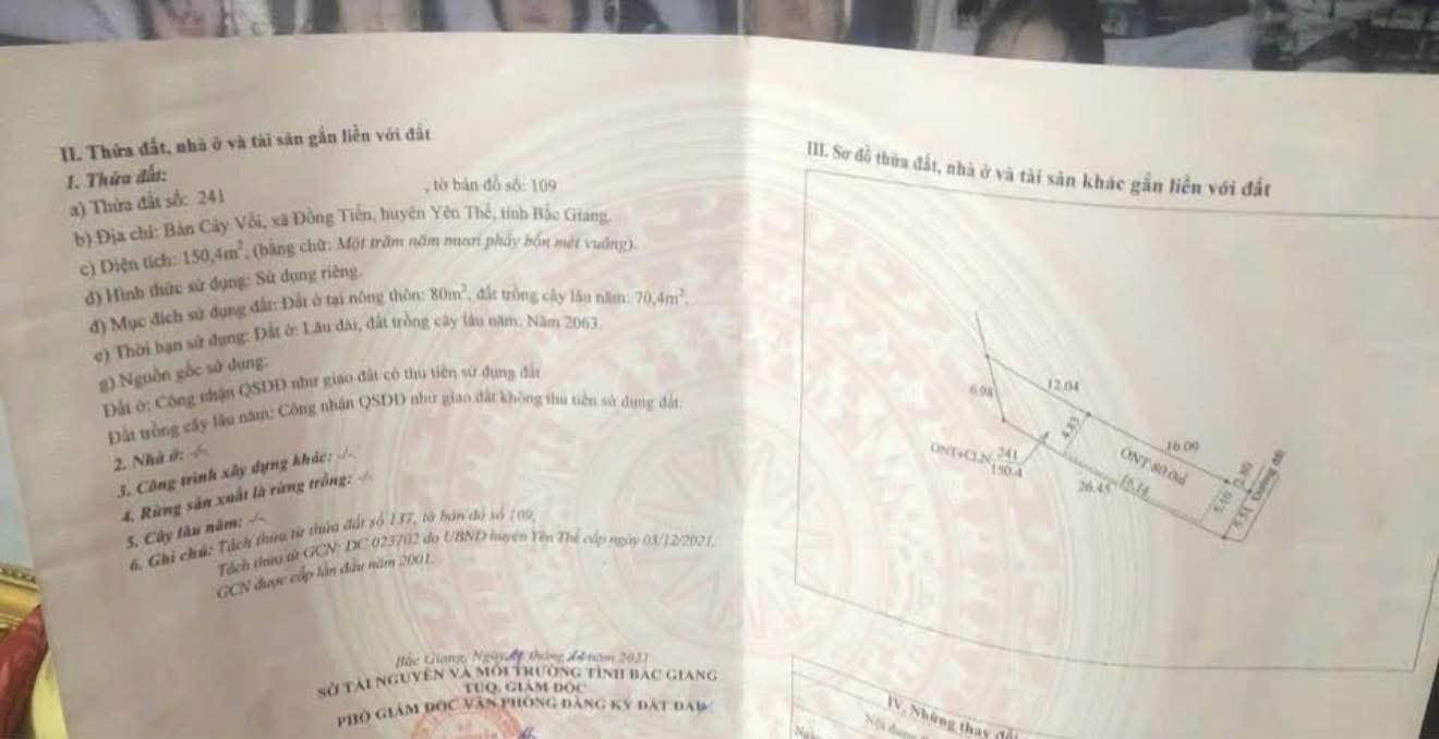 Đất nền Huyện Lạng Giang 150m² giá 230 triệu - Sổ hồng chính chủ!