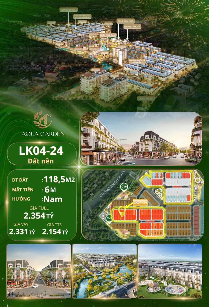 Đất nền Aqua Garden Hòa Bình 118.5m² giá chỉ 2.154 tỷ - Cơ hội đầu tư hiếm có!
