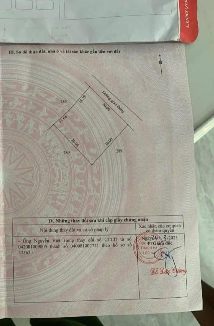 Đất Nam Điền 900m² giá 1.95 tỷ - Sổ đỏ chính chủ, vị trí đẹp!